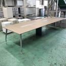 【中古】会議用テーブル コクヨ SAIBI 配線カバー付き グレインドミディアム色